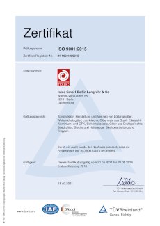 rotecs ISO 9001 Zertifikat